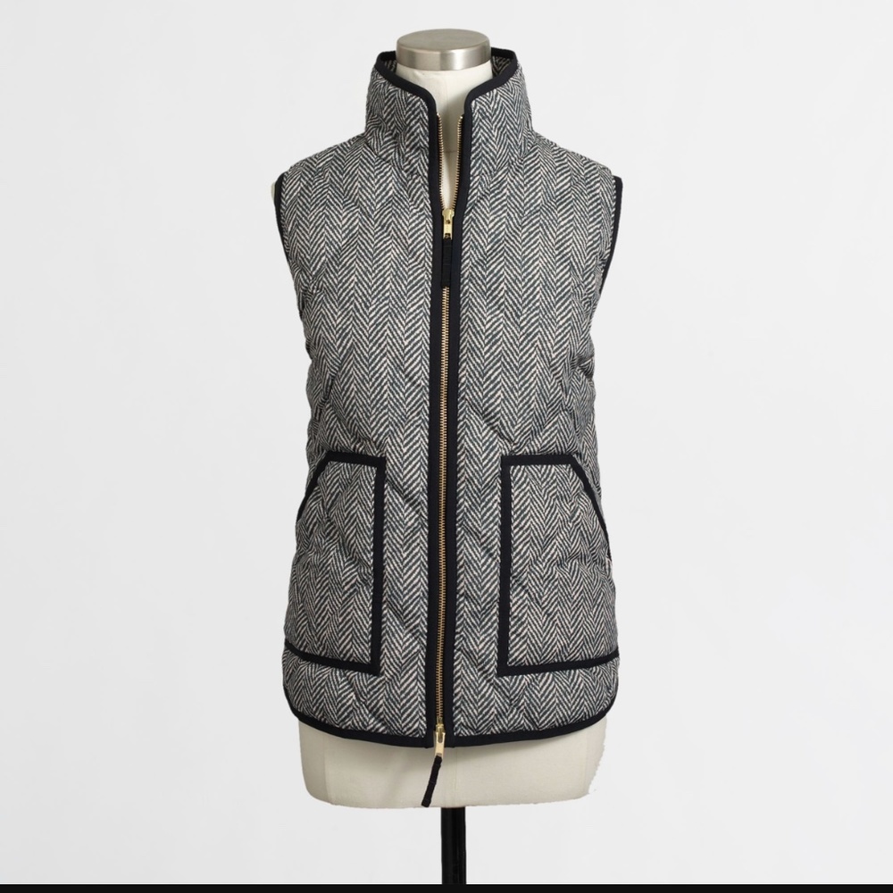 J crew Herringbone puffer vest
